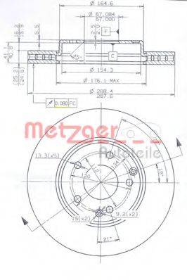 METZGER 24903V гальмівний диск