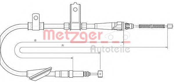 METZGER 105156 Трос, стоянкова гальмівна система