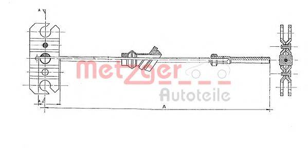 METZGER 170581 Трос, стоянкова гальмівна система