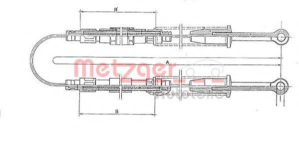 METZGER 3215 Трос, стоянкова гальмівна система