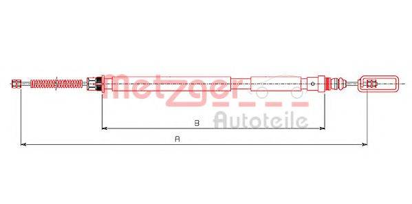 METZGER 4914 Трос, стоянкова гальмівна система