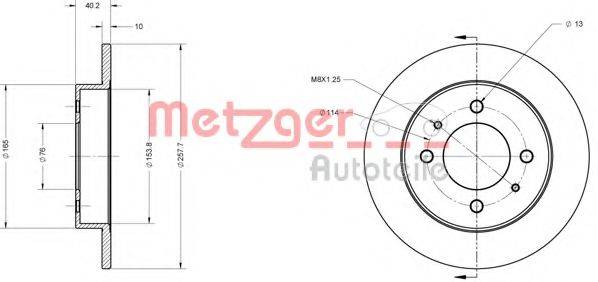 METZGER 6110165 гальмівний диск