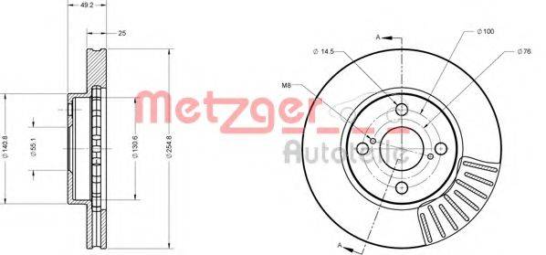 METZGER 6110167 гальмівний диск