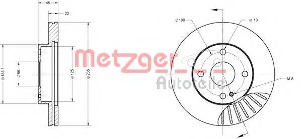 METZGER 6110202 гальмівний диск