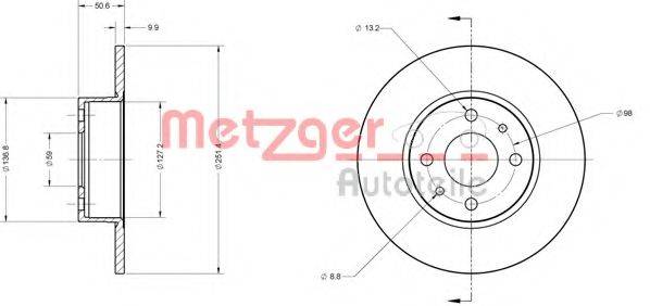 METZGER 6110204 гальмівний диск