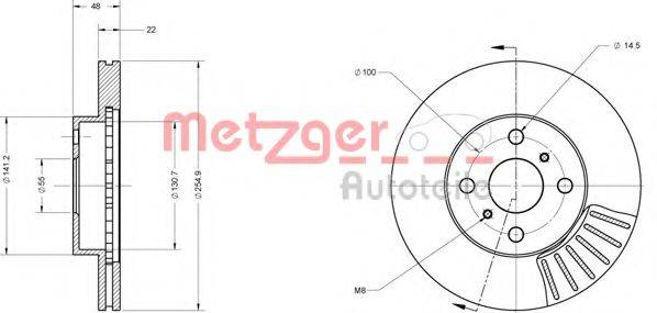 METZGER 6110212 гальмівний диск