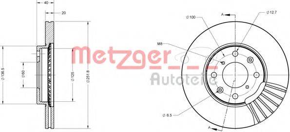 METZGER 6110255 гальмівний диск