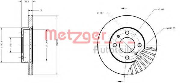 METZGER 6110654 гальмівний диск