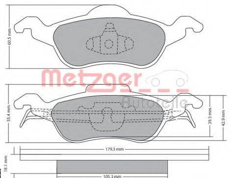 METZGER 1170038 Комплект гальмівних колодок, дискове гальмо