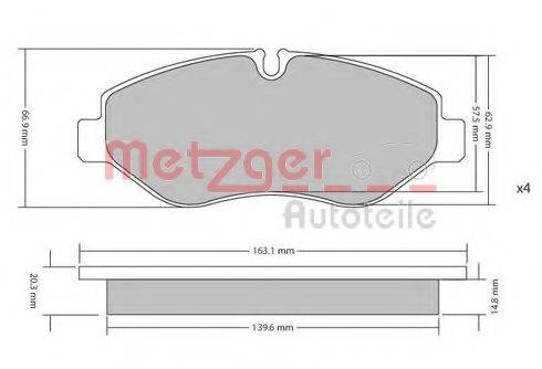 METZGER 29192 Комплект гальмівних колодок, дискове гальмо