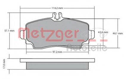 METZGER 1170041 Комплект гальмівних колодок, дискове гальмо