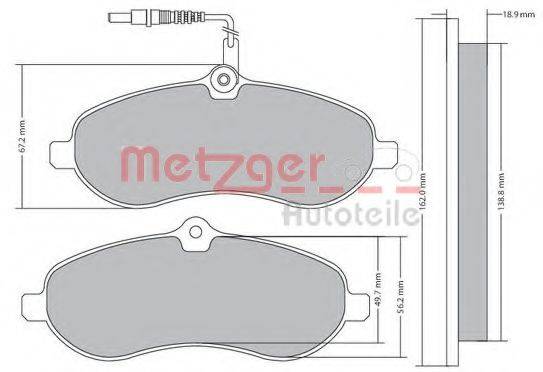 METZGER 1170228 Комплект гальмівних колодок, дискове гальмо