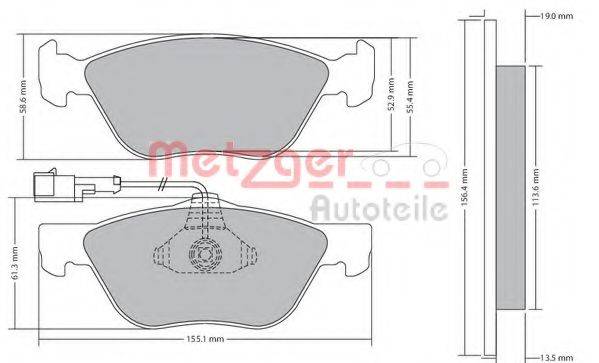 METZGER 1170321 Комплект гальмівних колодок, дискове гальмо