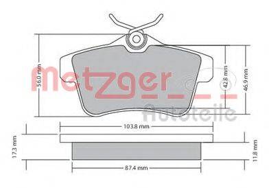 METZGER 1170335 Комплект гальмівних колодок, дискове гальмо