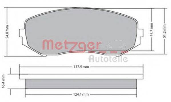 METZGER 1170357 Комплект гальмівних колодок, дискове гальмо