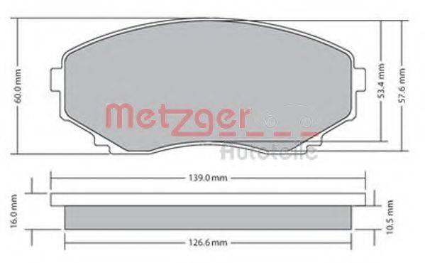 METZGER 1170375 Комплект гальмівних колодок, дискове гальмо