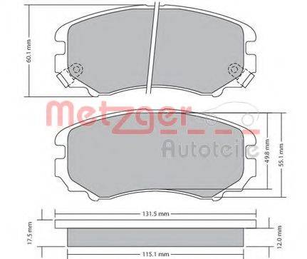 METZGER 1170379 Комплект гальмівних колодок, дискове гальмо