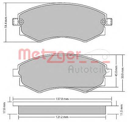 METZGER 1170394 Комплект гальмівних колодок, дискове гальмо