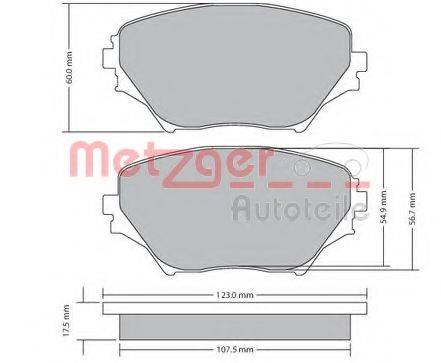 METZGER 1170418 Комплект гальмівних колодок, дискове гальмо