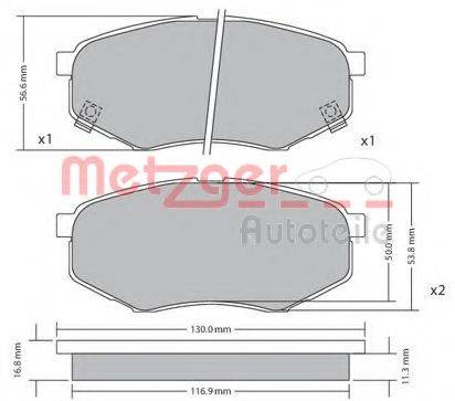 METZGER 1170524 Комплект гальмівних колодок, дискове гальмо