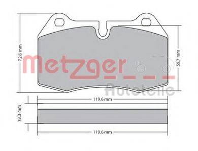 METZGER 1170577 Комплект гальмівних колодок, дискове гальмо
