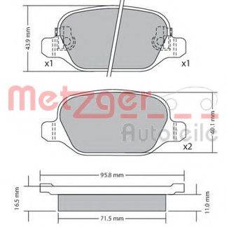 METZGER 1170680 Комплект гальмівних колодок, дискове гальмо