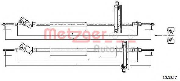 METZGER 105357 Трос, стоянкова гальмівна система