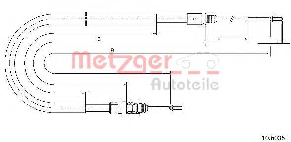 METZGER 106036 Трос, стоянкова гальмівна система