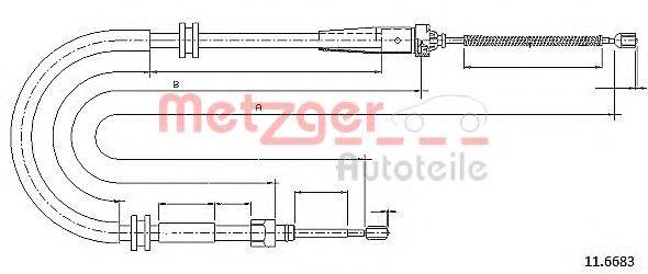 METZGER 116683 Трос, стоянкова гальмівна система