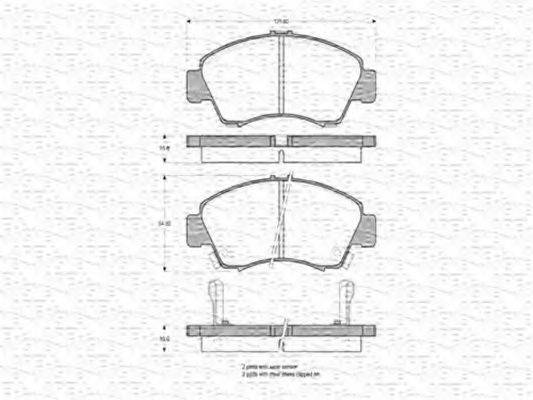 MAGNETI MARELLI 363702160599 Комплект гальмівних колодок, дискове гальмо