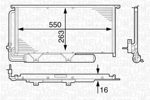 MAGNETI MARELLI 350203633000 Конденсатор, кондиціонер